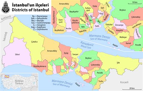 istanbul ayrıntılı ilçe haritası